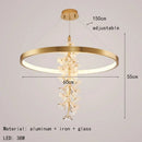 Axyaa Crystal Trumpet Flower Chandelier - Modern Minimalist Living Room Lighting