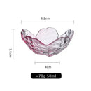 Axyaa Crystal Glass Dish Plate with Gold Rim, Blue Sea Snail Starfish Scallop design