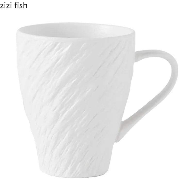 Axya Rock Texture Ceramic Mug - Solid Color Breakfast Cup, Tea Cup, Juice Cup