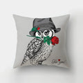 Axyaa Cartoon Dogs Feather Print Pillowcase Home Decor Sofa Seat Cushion Cover