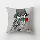 Axyaa Cartoon Dogs Feather Print Pillowcase Home Decor Sofa Seat Cushion Cover