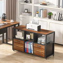 Axyaa Wood File Cabinet with 2 Drawers, Mobile Lateral Filing, Printer Stand