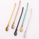 Stainless Steel Bent Straws Set with Brush - Axyaa Cocktail Party Accessories
