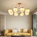Axyaa Modern Chandeliers - White Green Bedroom Dining Room Loft Ceiling Lamp