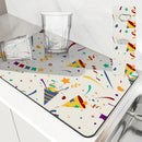 Axyaa Festive Ribbon Kitchen Drying Mat