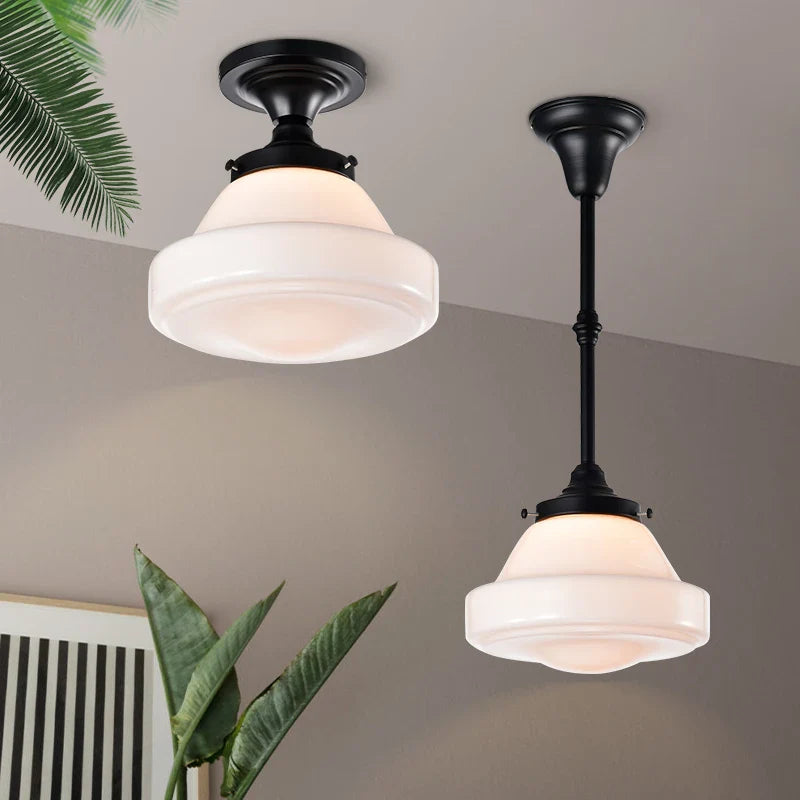 Axya Black Glass Industrial Ceiling Light for Bedroom Kitchen Study Room