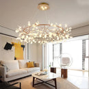 Axyaa Nordic Firefly LED Chandelier in Rose Gold/Black for Dining Room & Restaurant