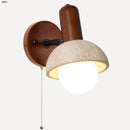 Axyaa White Glass LED Wall Lights Pull Chain Switch Rotate Bathroom Lamp