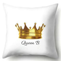 Axyaa King Queen Moon Lip Printed Pillow Cover for Home Sofa Decor 45X45CM