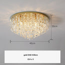 Axyaa Crystal Ceiling Lamp Steel LED Chandelier Lighting Fixtures Art Deco Style