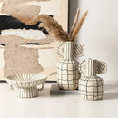 Axyaa Geometric Ceramic Vase | Desktop Storage Container | Home Decoration Accessories