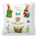 Axyaa Easter Bunny Egg Floral Print Pillowcase