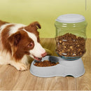 Axyaa Pet Feeder Waterer Combo Large Capacity Dispenser Dog Cat Plastic Bowl