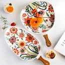 Axyaa Nordic Butterfly Ceramic Salad Bowl with Handle, Home Fruit Bowl