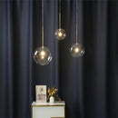 Axya Luxury Golden Glass Ball Chandelier - Modern Living Room & Bedroom Pendant Light