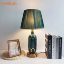 Axyaa Luxury Post Modern Blue Ceramic Table Lamp for Bedroom and Living Room