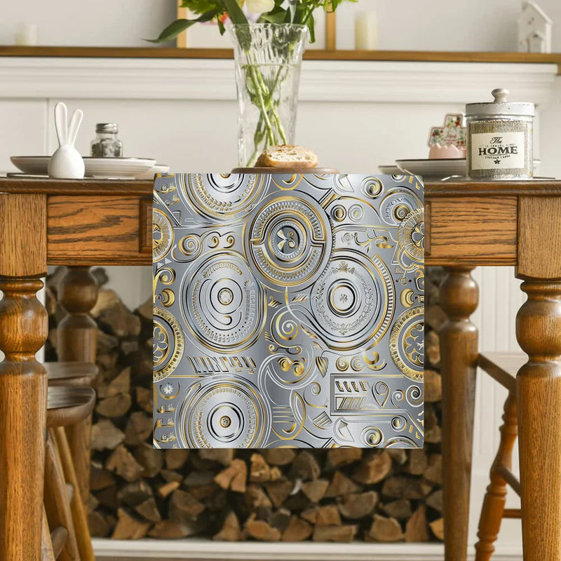 Axyaa Patterned Metallic Texture Table Runner for Home Decoration and Events