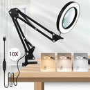 Axyaa Magnifier LED Desk Lamp with USB for PC Monitor Study Reading Game Eye-Care