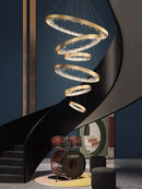 Axyaa Crystal LED Chandelier - Modern Luxury Dimmable Circle Hanging Lamp