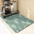 Axyaa Silicone Dish Mat, Flowers Pattern Absorbent Drying Mat for Kitchen Essentials