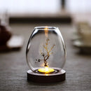 Axya Glass Candle Holder: Chinese Style Zen Decor for Romantic Dinner & Home Décor