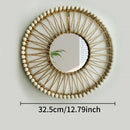 Axyaa Nordic Hand-Woven Decorative Mirror for Wall, Sofa, and Porch