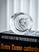 Axya Crystal Glass Ashtray for Home Office Decor and Men's Fashion