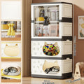 Axyaa Cat House Cabinet: 1-3 Tier, 60cm Wide, Black/Gray for Bedroom/Living Room