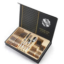 Axyaa Gold Cutlery Set in Specular Light Stainless Steel