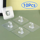 Axyaa Transparent Adhesive Hooks: Heavy Duty Wall-mounted Key Towel Hanger