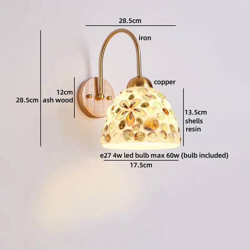 Axyaa Shells Resin LED Wall Lamp for Home Decor and Interior Design