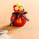Axyaa Ceramic Stainless Steel Fruit Fork Set with Cute Fruit Sign Storage Jar.