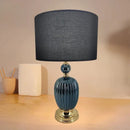 Axyaa Blue Glass LED Table Lamp with Minimalist Design