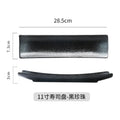 Axyaa Ceramic Sushi Plate: Japanese Restaurant Style Rectangular Porcelain Plate