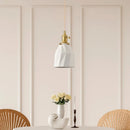 Axyaa White Ceramic LED Pendant Lamp Modern Hanging Light Fixtures