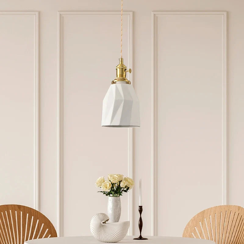 Axyaa White Ceramic LED Pendant Lamp Modern Hanging Light Fixtures