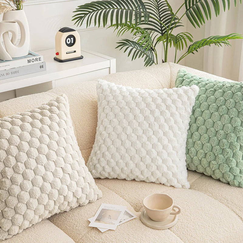 Axyaa Winter Cozy Cushion Cover - Soft Fluffy Square Pillow Cover for Home Sofa