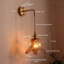 Axyaa Nordic Amber Glass LED Wall Lamp for Living Room and Bathroom