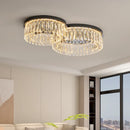 Axyaa Gold Crystal Round Ceiling Light for Home Living Dining Bedroom Study