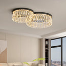 Axyaa Crystal Round LED Ceiling Light - Gold Finish for Elegant Indoor Spaces