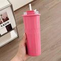 Axyaa Stainless Steel Thermal Tumbler with Straw: 500ml Hot/Cold Cup for Drinks