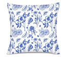 Axyaa Blue Floral & Bird Pattern Pillow Covers for Sofa Bedroom Car