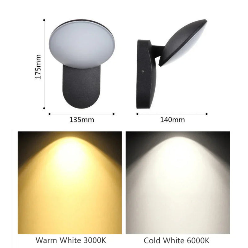 Axyaa 12W Outdoor Wall Lamp - Motion Sensor LED Aluminum Sconce, Waterproof IP65
