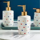 Axya Heart Ceramic Soap Dispenser Shower Gel Shampoo Lotion Hand Sanitizer Bottle