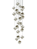 Axyaa Crystal Chandelier: Modern Luxury Ceiling Light for Living Room, Lobby, or Staircase