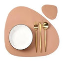 Axyaa PU Leather Placemats: Irregular Shape, Oil-Proof, Waterproof for Various Tables