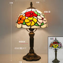 Stained Glass Red Rose Table Lamp 8" - Axyaa Brand
