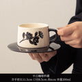 Axyaa Ceramic Coffee Cup and Saucer Set, Retro Design, High Quality, Ideal for Couples