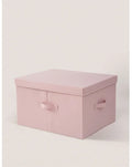 Axyaa Cotton Linen Storage Box with Lid: Large Capacity Organizer for Clothes, Toys, Socks
