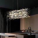 Axyaa Dandelion Gold Crystal Chandelier for Living Room, Dining, Bedroom